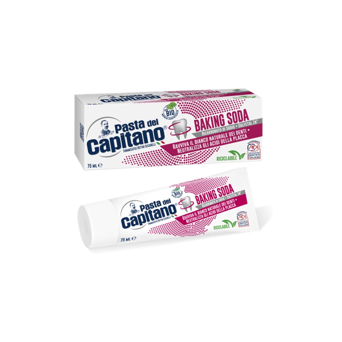 CICCARELLI Capitano Baking Soda zobu pasta, 75 ml - Produkta attēls