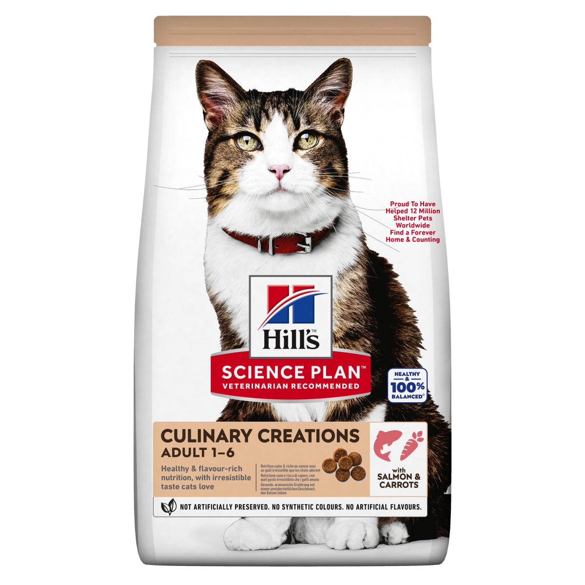 Hills kaķu sausā barība Culinary Creations lasis&burkāni 1,5kg - Produkta attēls