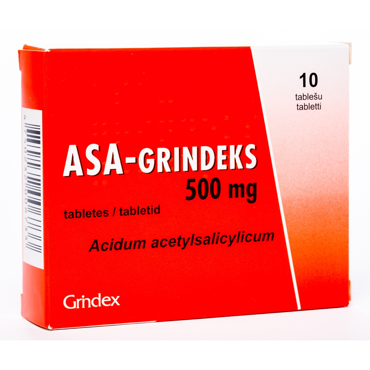 ASA-GRINDEKS (ASPIRIN) 500MG TABLETES N10 - Produkta attēls