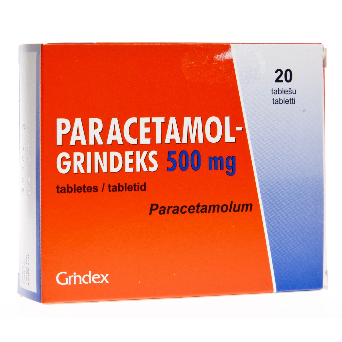 PARACETAMOL-GRINDEKS 500MG TABLETES N20 - Produkta attēls