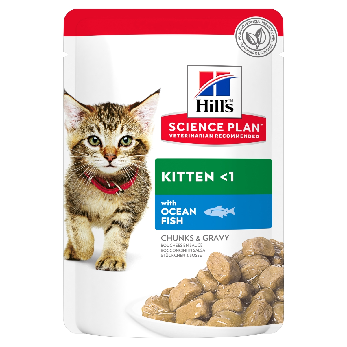 Hills kaķēnu mitrā barība paciņā okeāna zivs 85g N12 - Produkta attēls