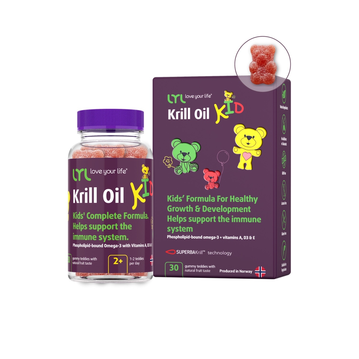 LYL Krill Oil KID želejas lācīši, 30 gab - Produkta attēls