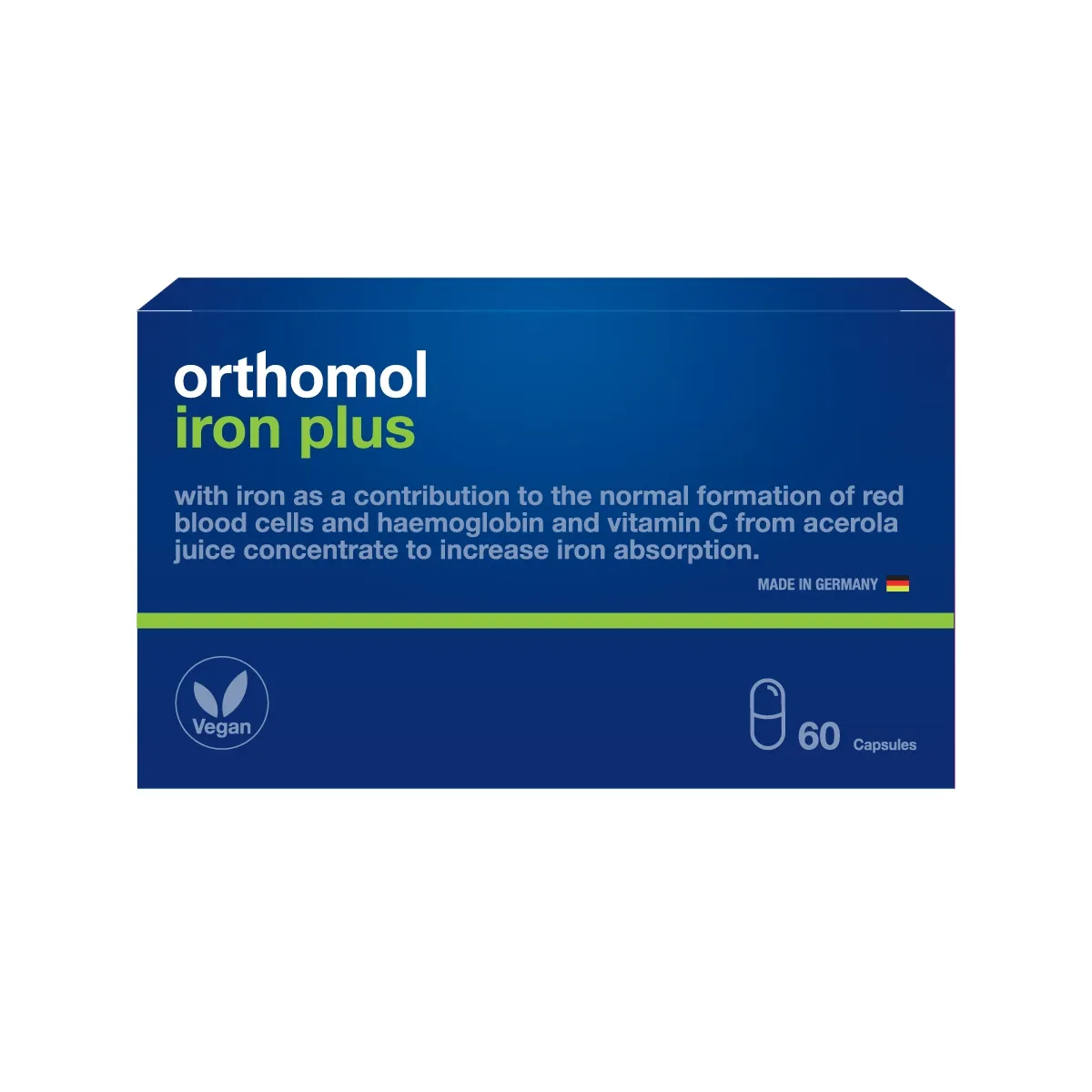ORTHOMOL Iron Plus kapsulas, 60 gab. - Produkta attēls