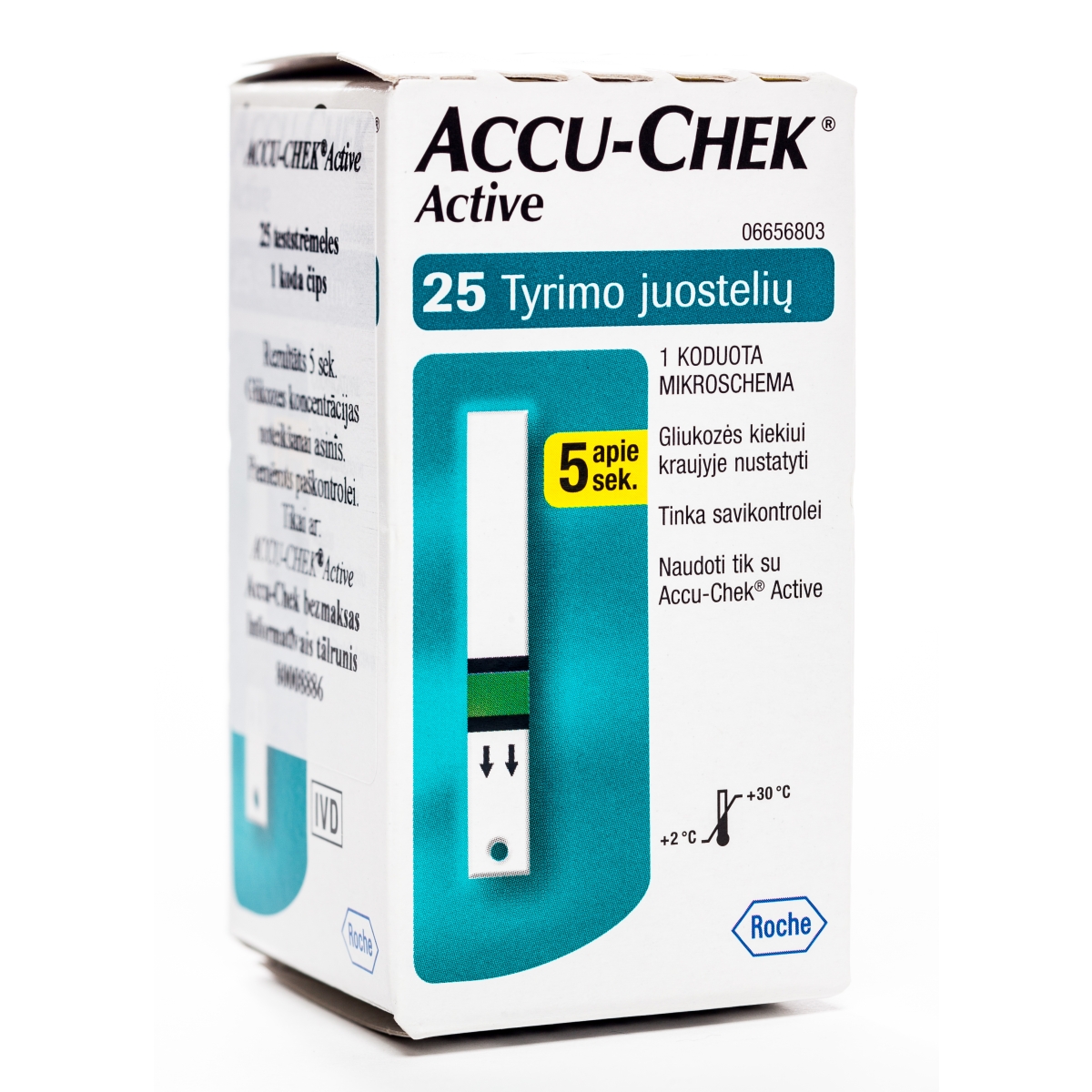 ACCU-CHEK ACTIVE GLUCOSE TESTSTRĒMELES N25 (K) - Produkta attēls