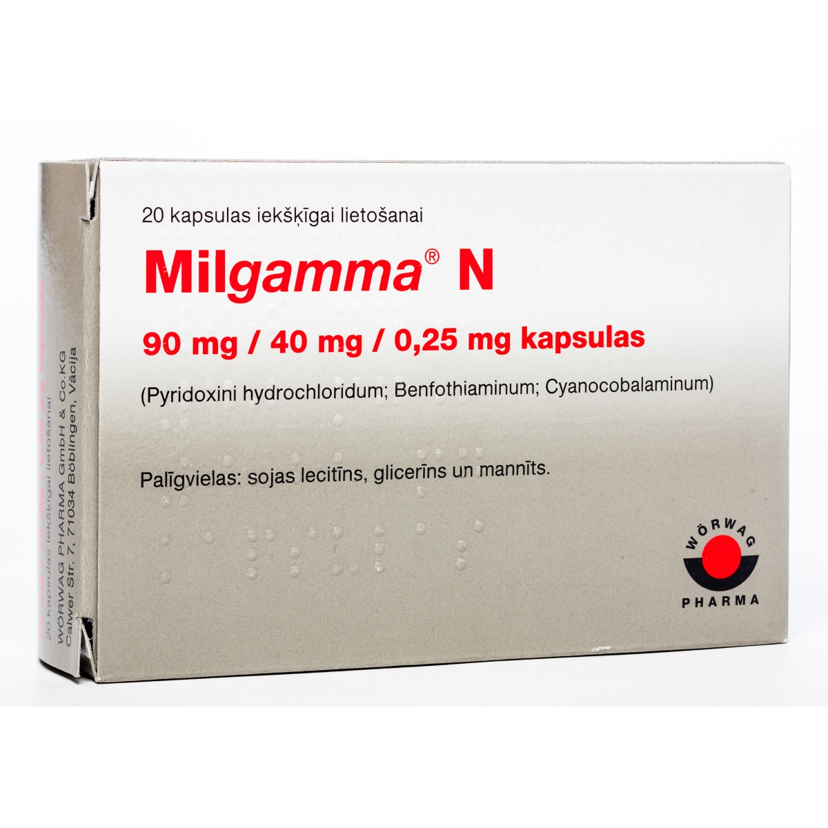 MILGAMMA N KAPSULAS N20 LV 10575 - Produkta attēls