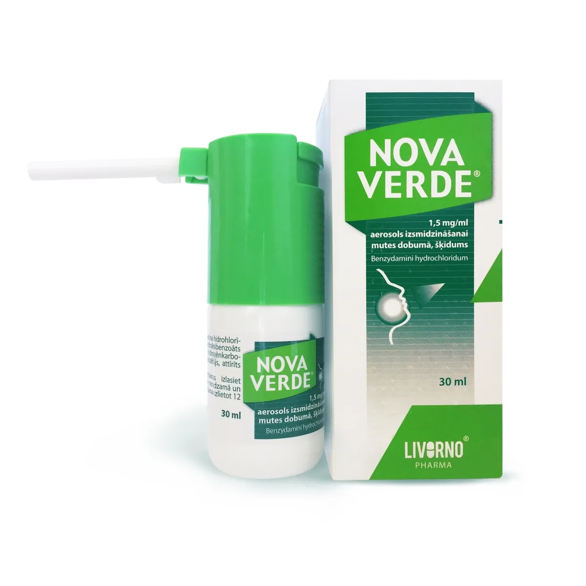 NOVA VERDE 1.5 mg/ ml aerosols, 30 ml - Produkta attēls
