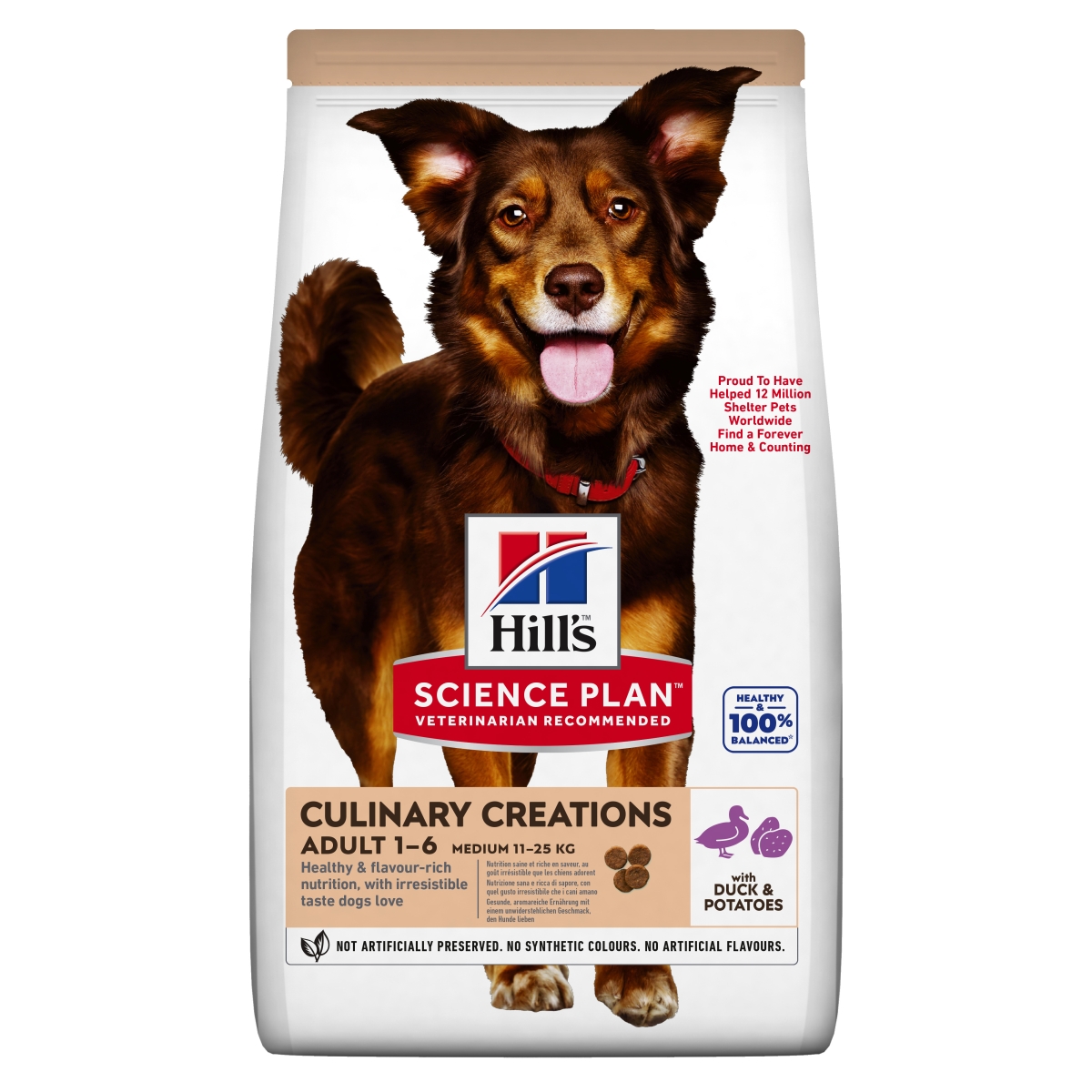 Hills suņu sausā barība vidējām šķirnēm pīle/kartupeļi 2,5kg - Produkta attēls