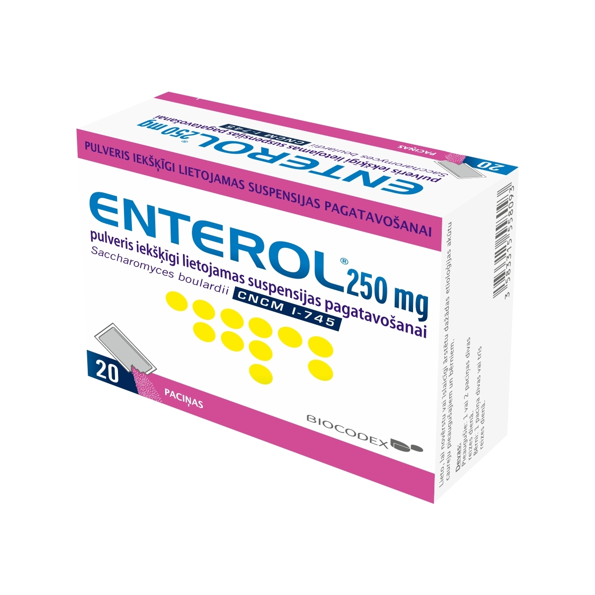 ENTEROL 250mg pulveris, 20 gab. - Produkta attēls