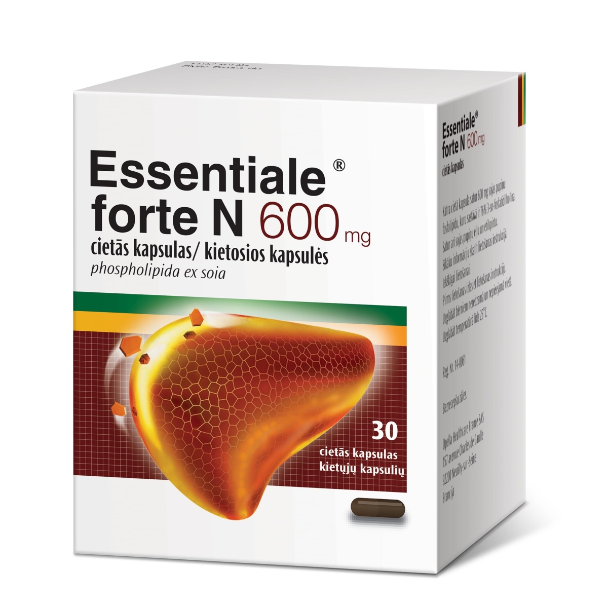 ESSENTIALE® Forte N 600 mg kapsulas, 30 gab - Produkta attēls