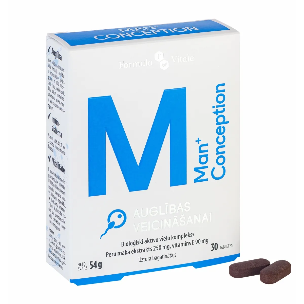 FORMULA VITALE Man+ Conception tabletes, 30 gab. - Produkta attēls