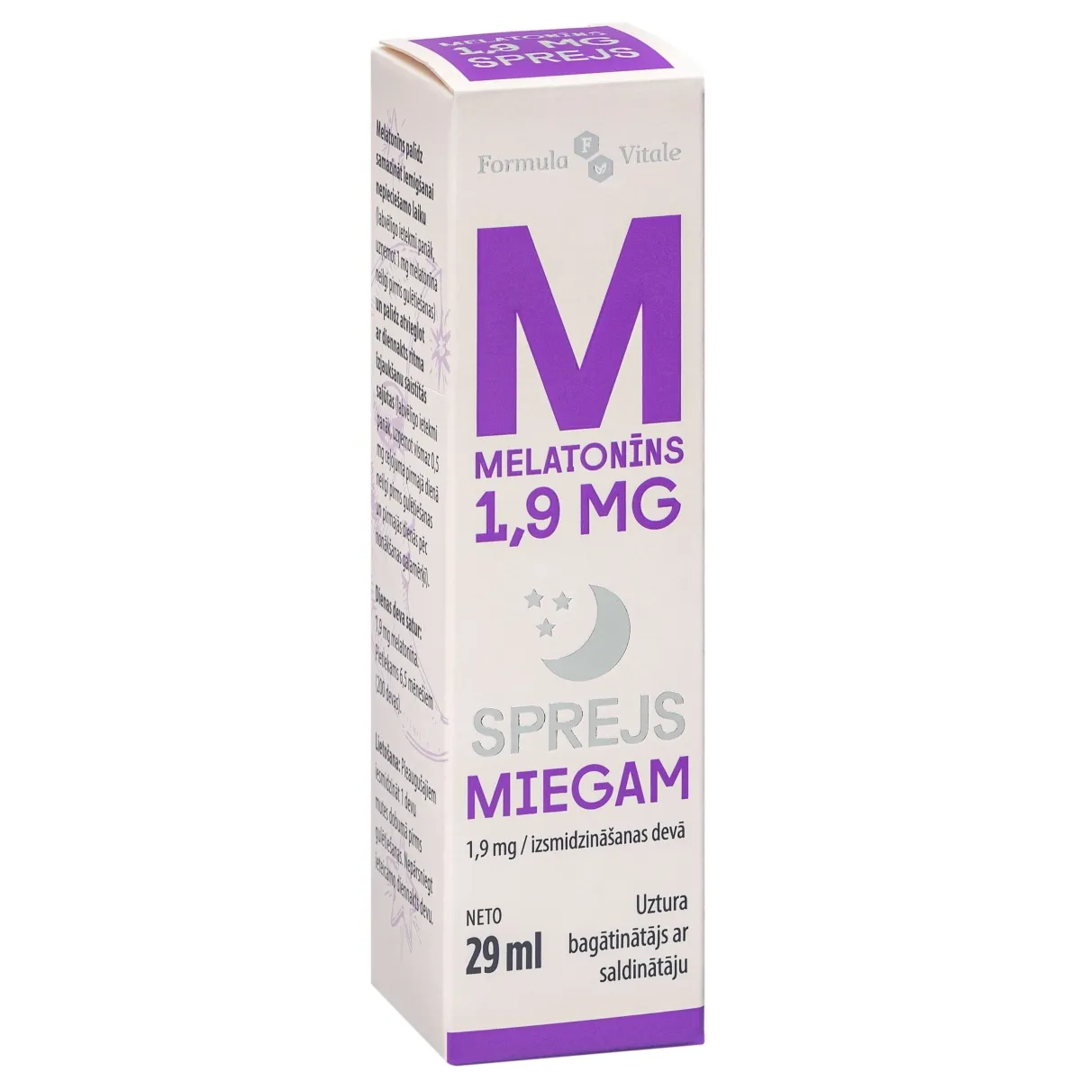 FORMULA VITALE Melatonīns 1.9 sprejs, 29ml. - Produkta attēls