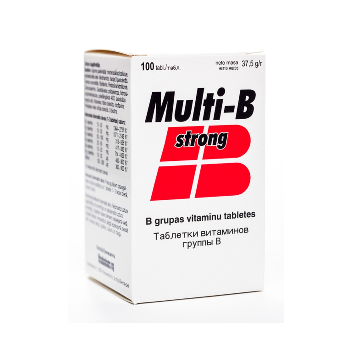MULTI B STRONG, 100 tabletes B grupas vitamīni. - Produkta attēls