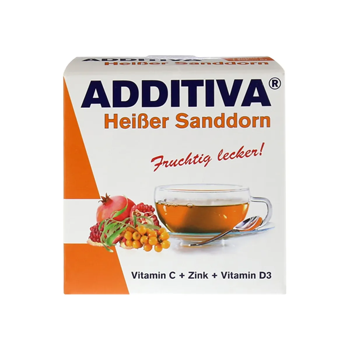 ADDITIVA Karstais smiltsērkšķis C vitamīns + Cinks + D3 vitamīns pulve - Produkta attēls