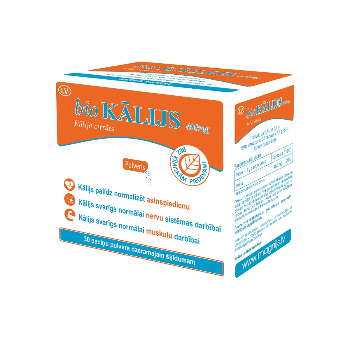 BIOKĀLIJS 400MG POW PAC N30 - Produkta attēls
