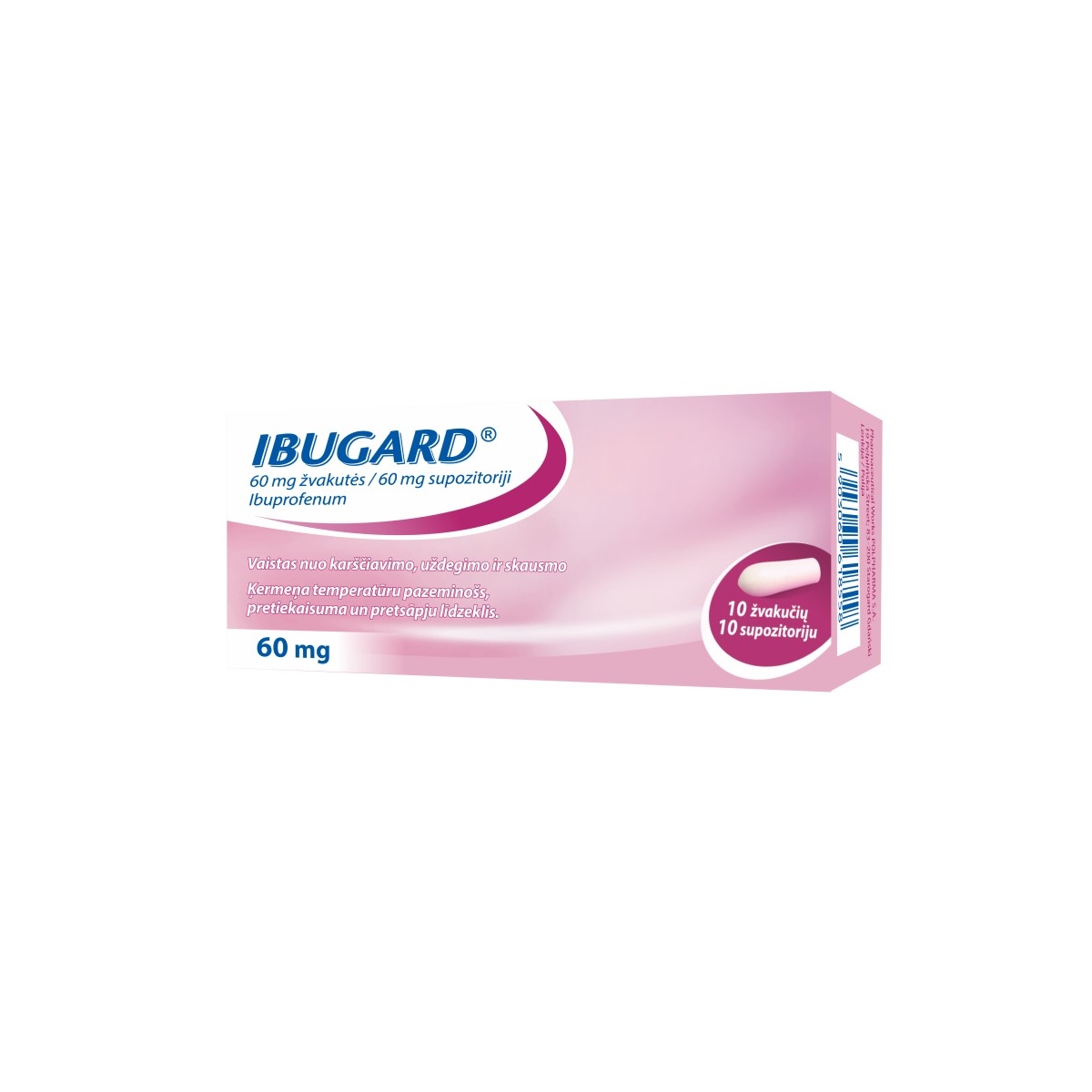 IBUGARD 60MG SUPOZITORIJI N10 - Produkta attēls
