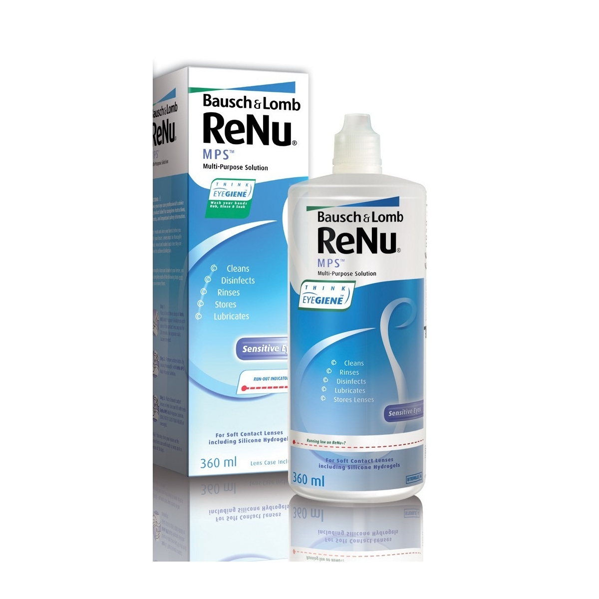RENU MPS kontaktlēcu kopšanas šķīdums jutīgām acīm, 360ml - Produkta attēls