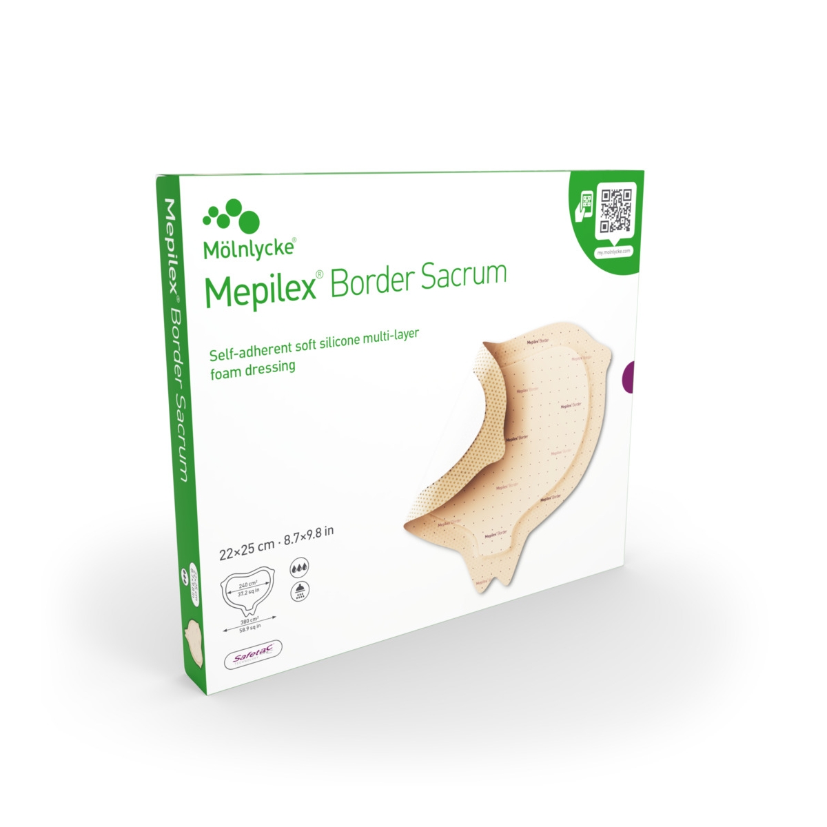 MEPILEX Border Sacrum 22 x 25cm, pārsējs, 5 gab - Produkta attēls