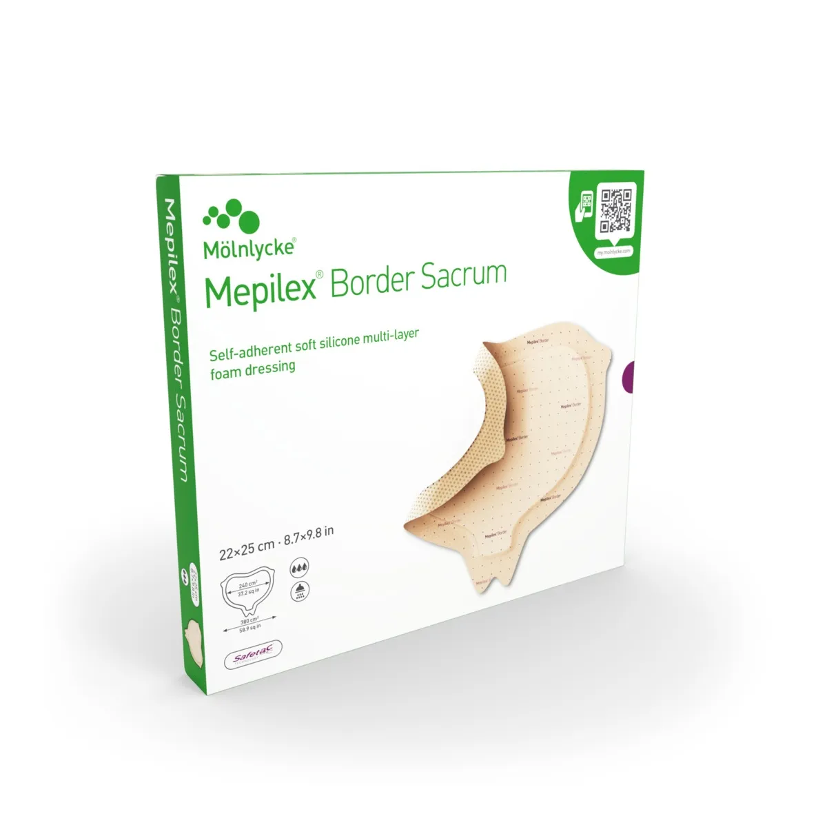 MEPILEX Border Sacrum 22 x 25cm, pārsējs, 5 gab - Produkta attēls