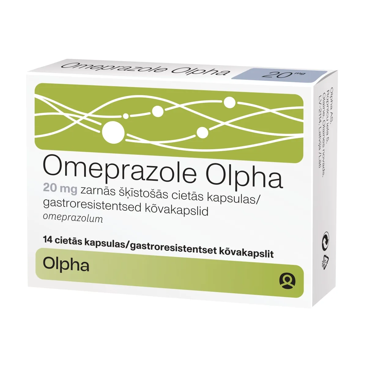 OMEPRAZOLE OLPHA 20MG CPS N14 - Produkta attēls
