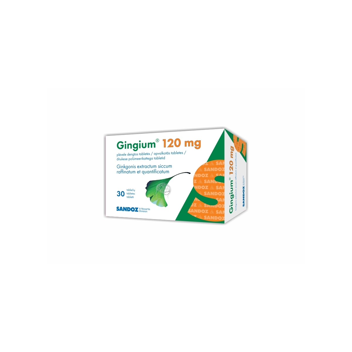 GINGIUM 120MG TABLETES N30 - Produkta attēls