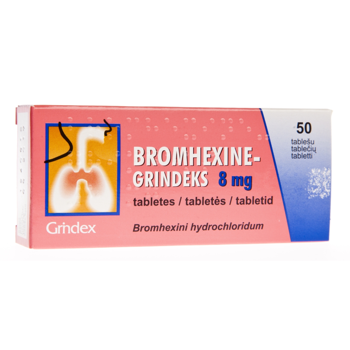 BROMHEKSĪNS 8MG TABLETES N50 - Produkta attēls