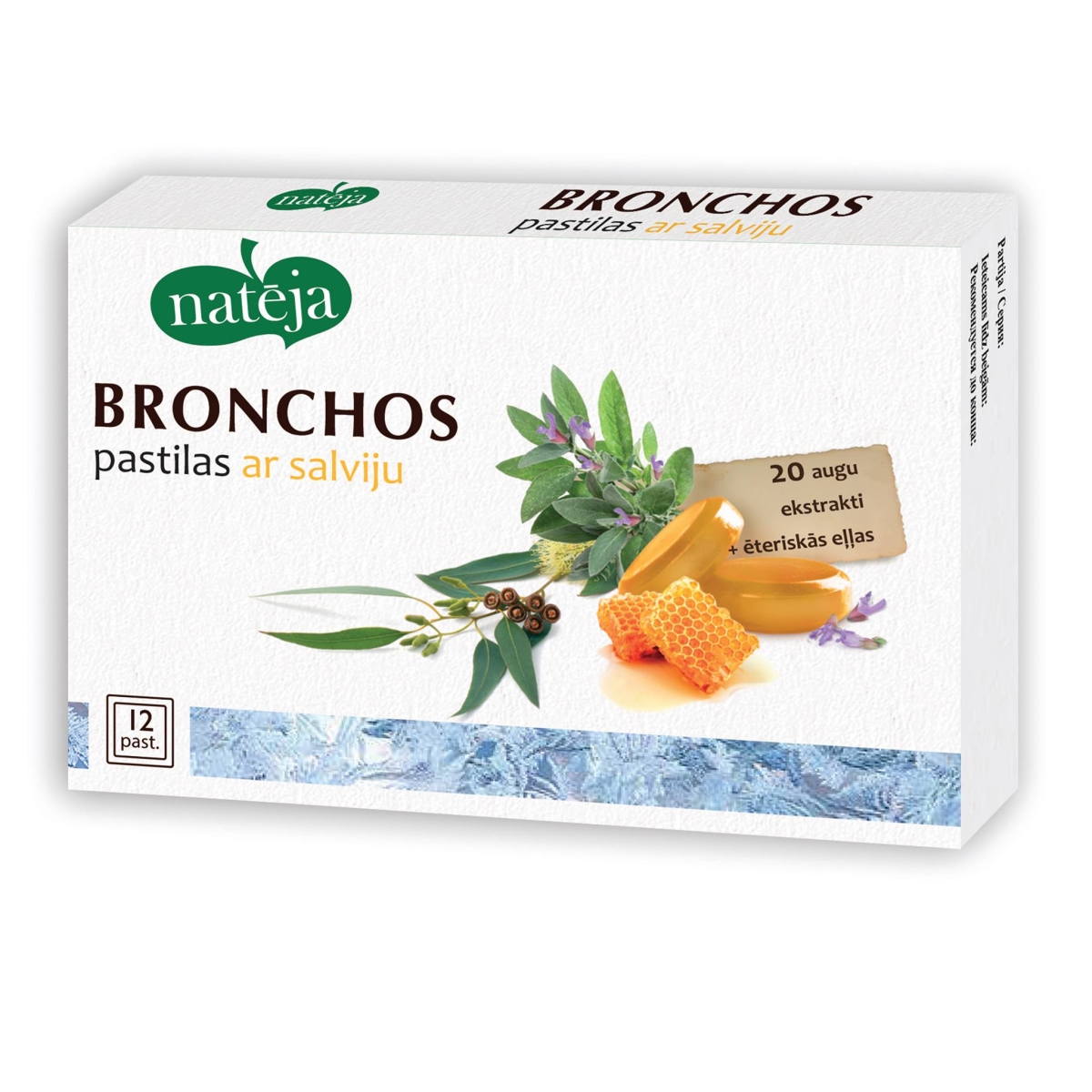 Pastilas ar augu ekstraktiem un salviju NATĒJA BRONCHUS, N12 - Produkta attēls