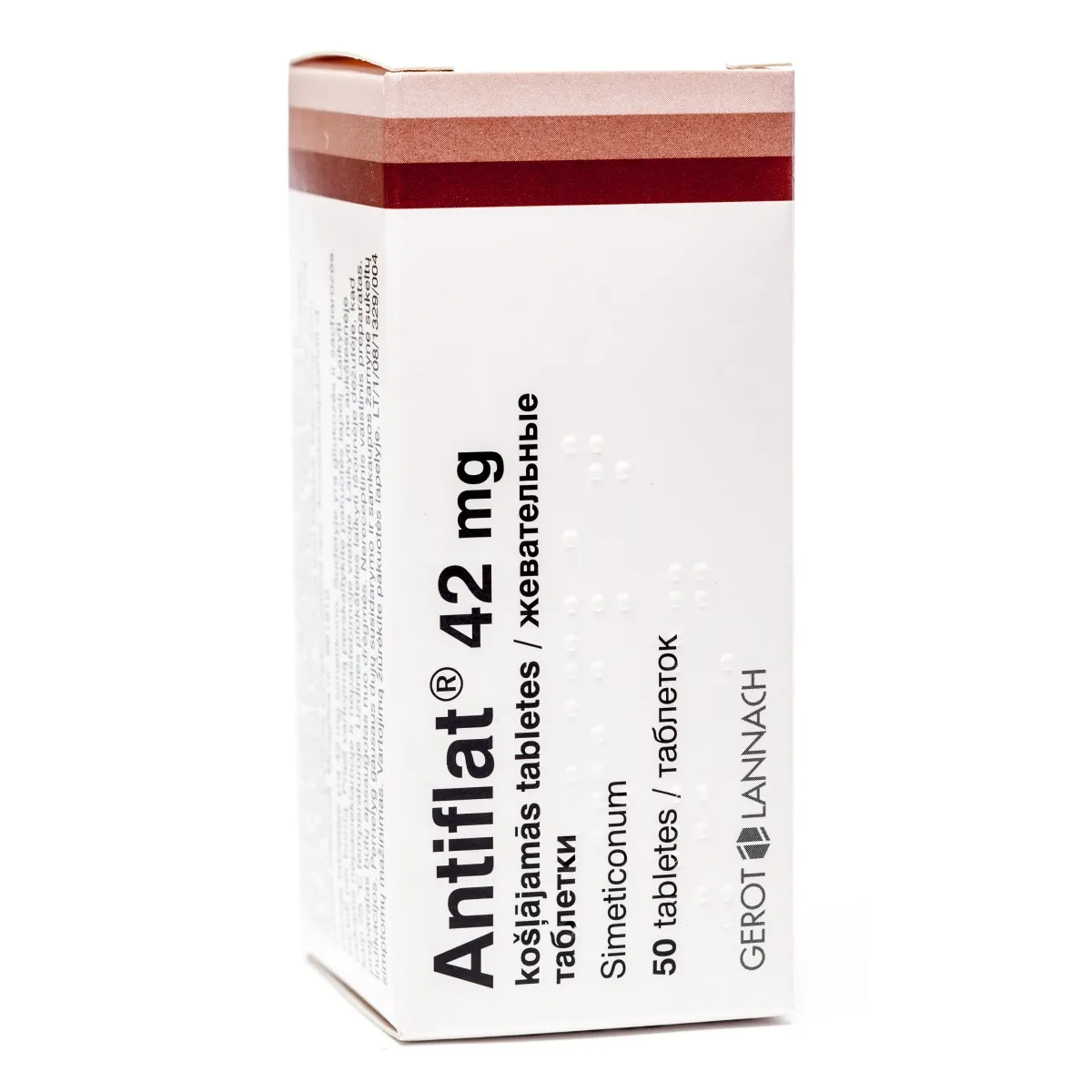 ANTIFLAT 42MG KOŠĻĀJAMĀS TABLETES N50 - Produkta attēls