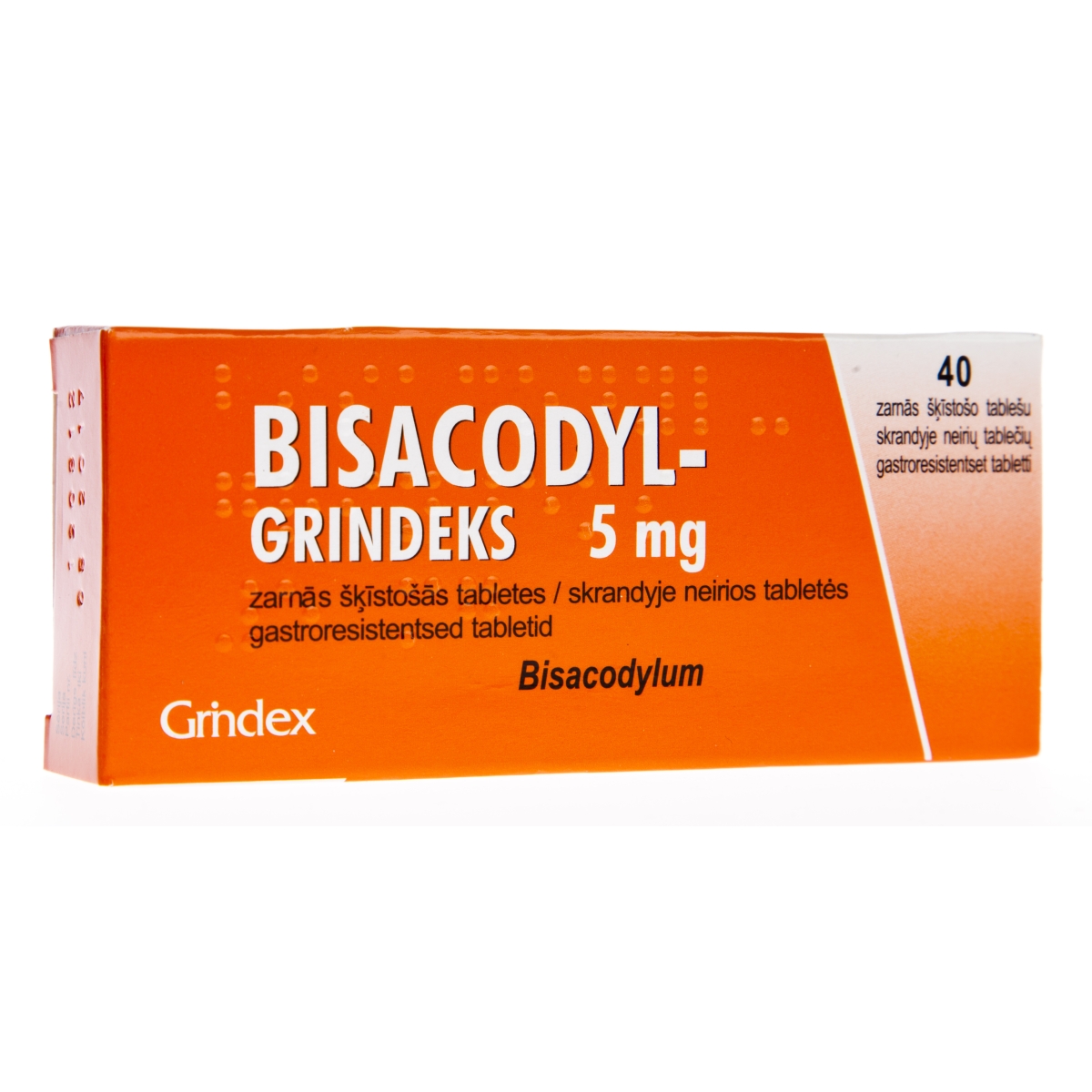BISACODYL - GRINDEKS 5MG TABLETES N40 - Produkta attēls