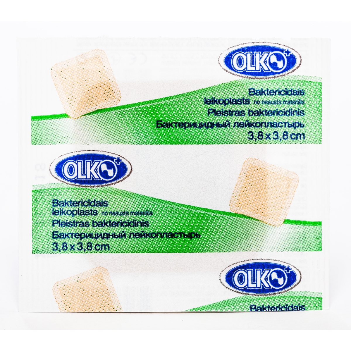 BAKTERICĪDS PLĀKSTERIS NEAUSTS 3.8X3.8CM N1 (OLKO) - Produkta attēls