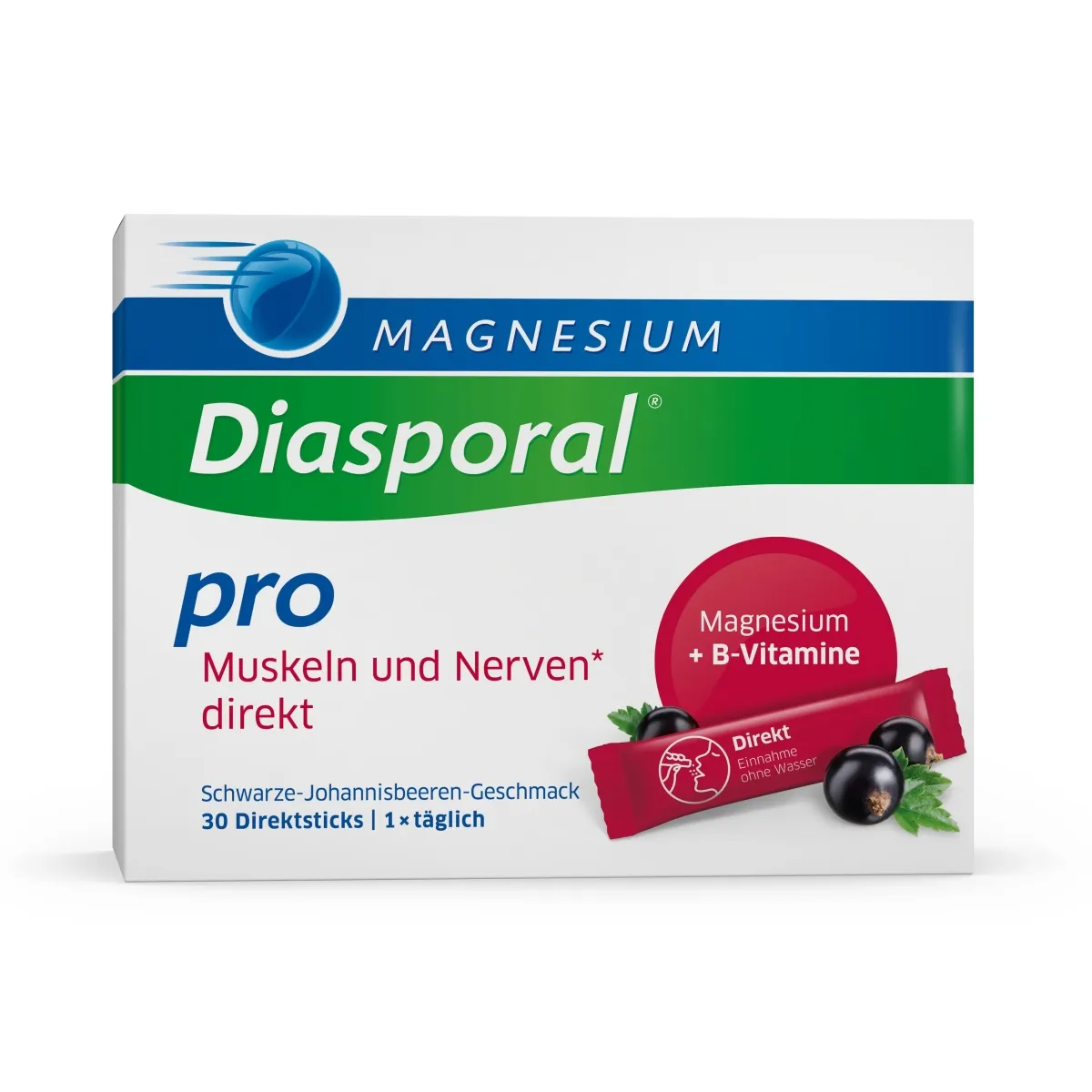 MAGNESIUM Diasporal Pro muskuļiem un nerviem, pulveris, 30 gab. - Produkta attēls