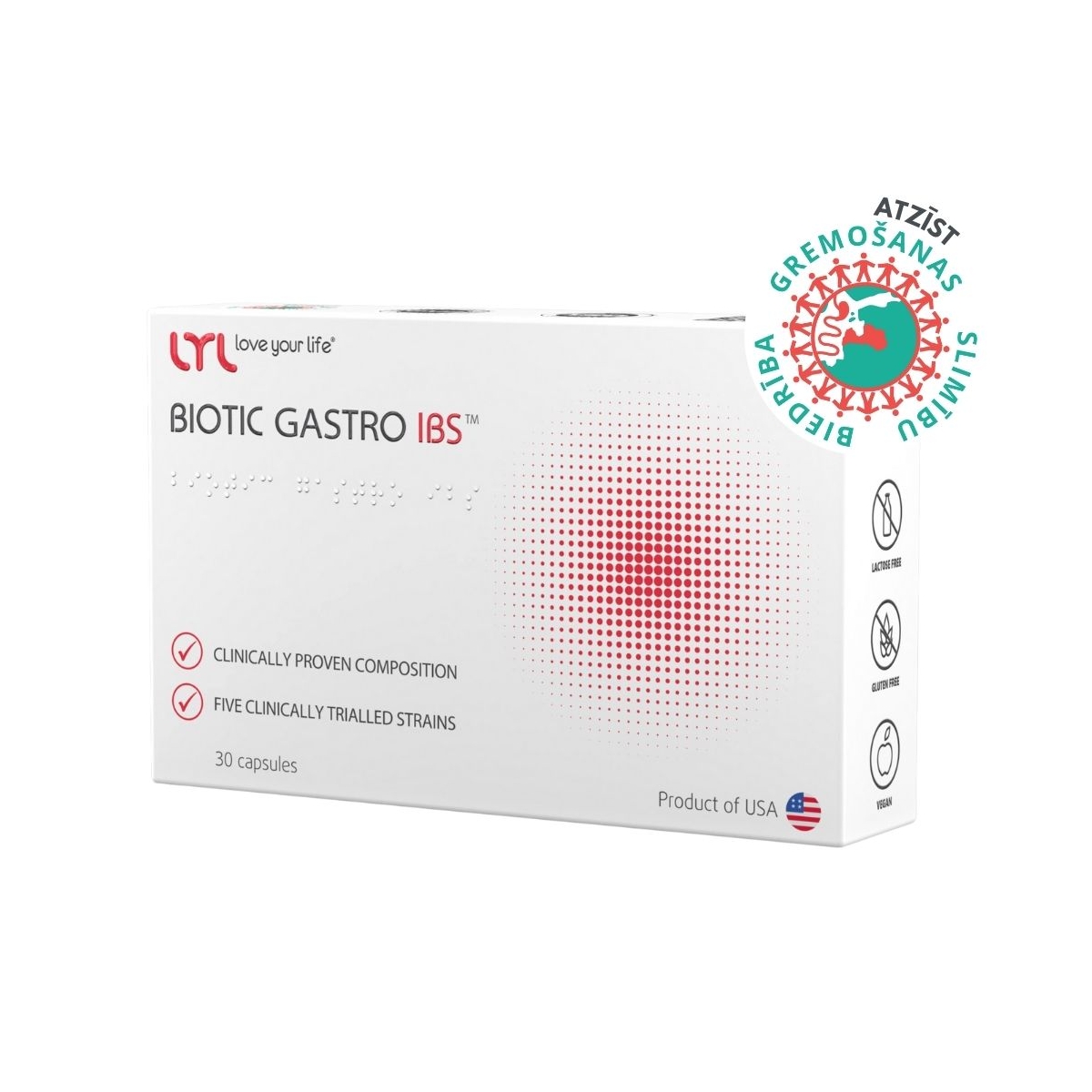 LYL BIOTIC GASTRO IBS, 30 kapsulas - Produkta attēls