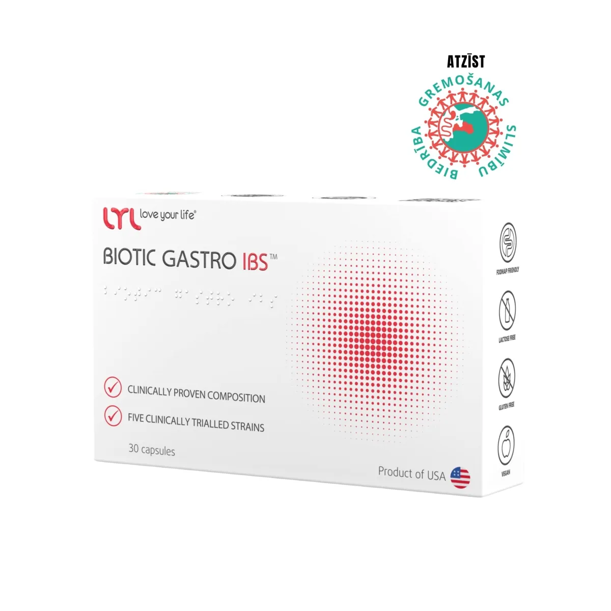 LYL BIOTIC GASTRO IBS, 30 kapsulas - Produkta attēls 1