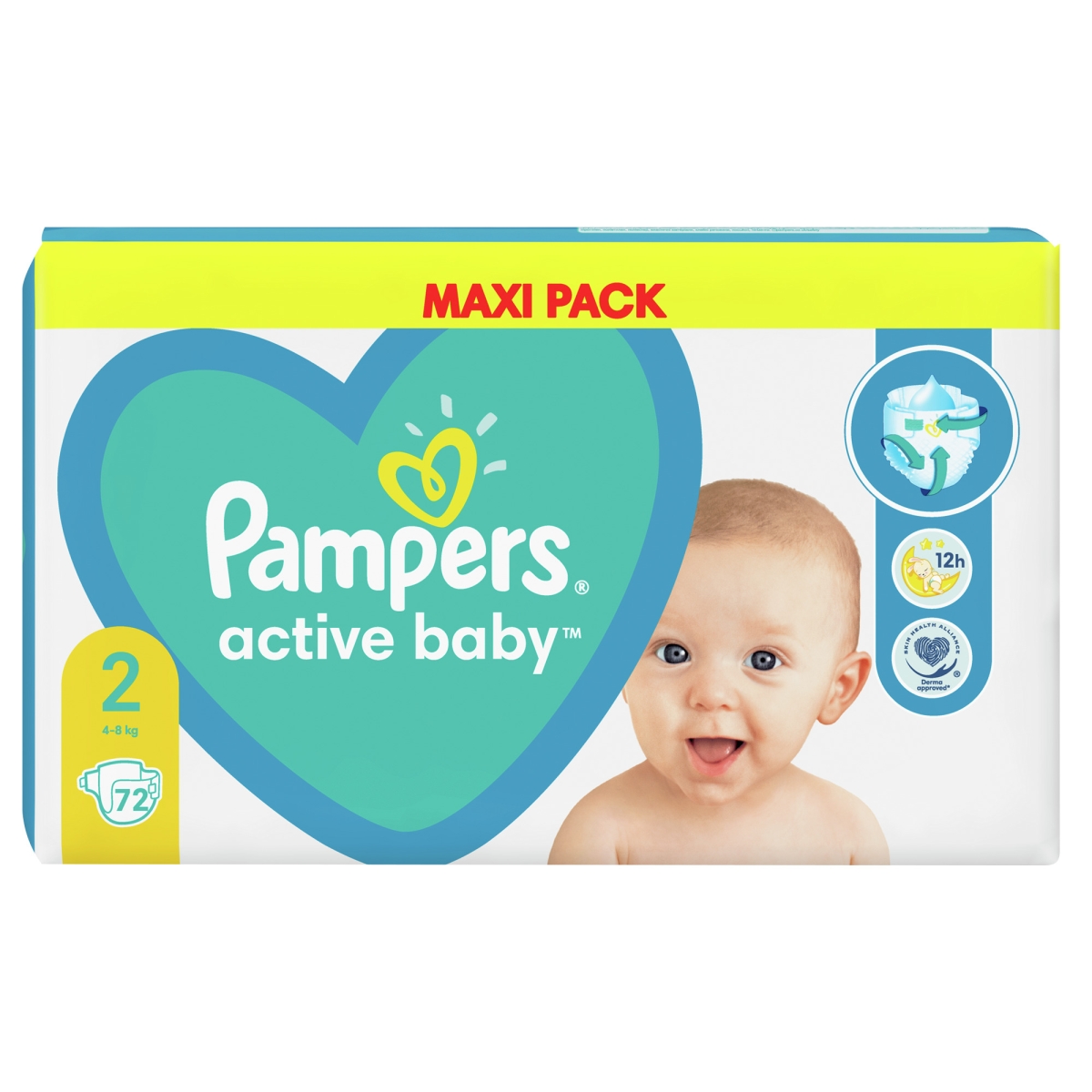 Pampers Active Baby Maxi Pack S2, 72 gab. - Produkta attēls