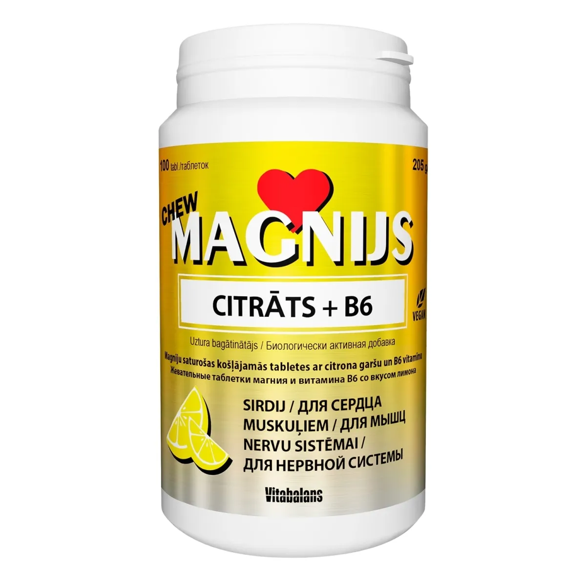 MAGNIJS Chew 375 mg + B6 citrāts, 100 gab - Produkta attēls