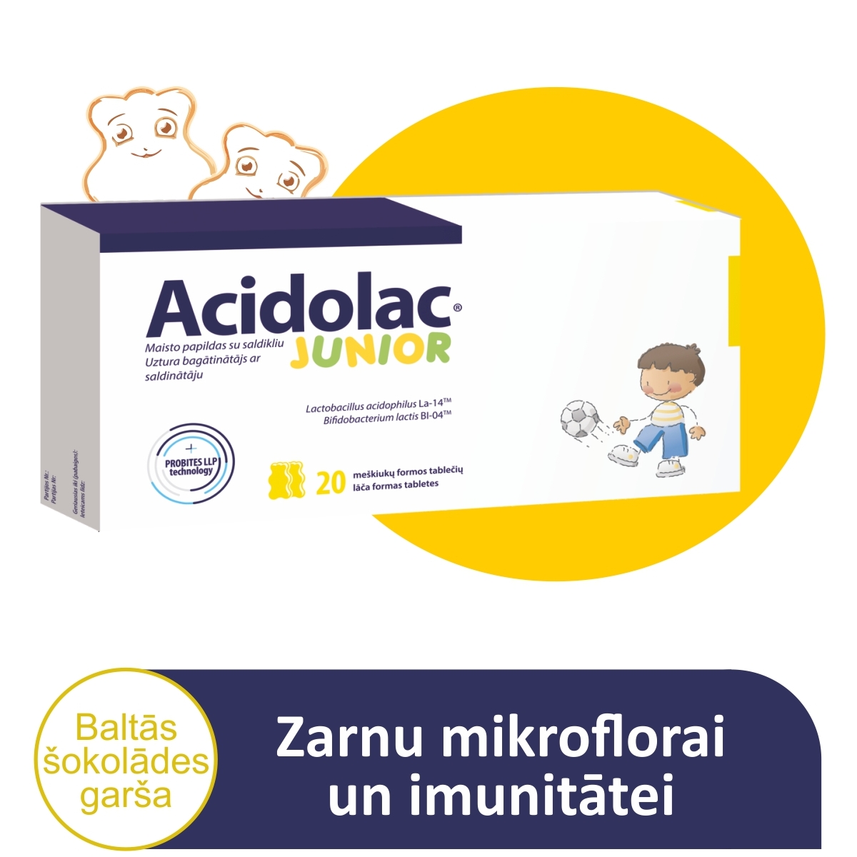 ACIDOLAC® Junior tabletes, 20 gab. - Produkta attēls 1