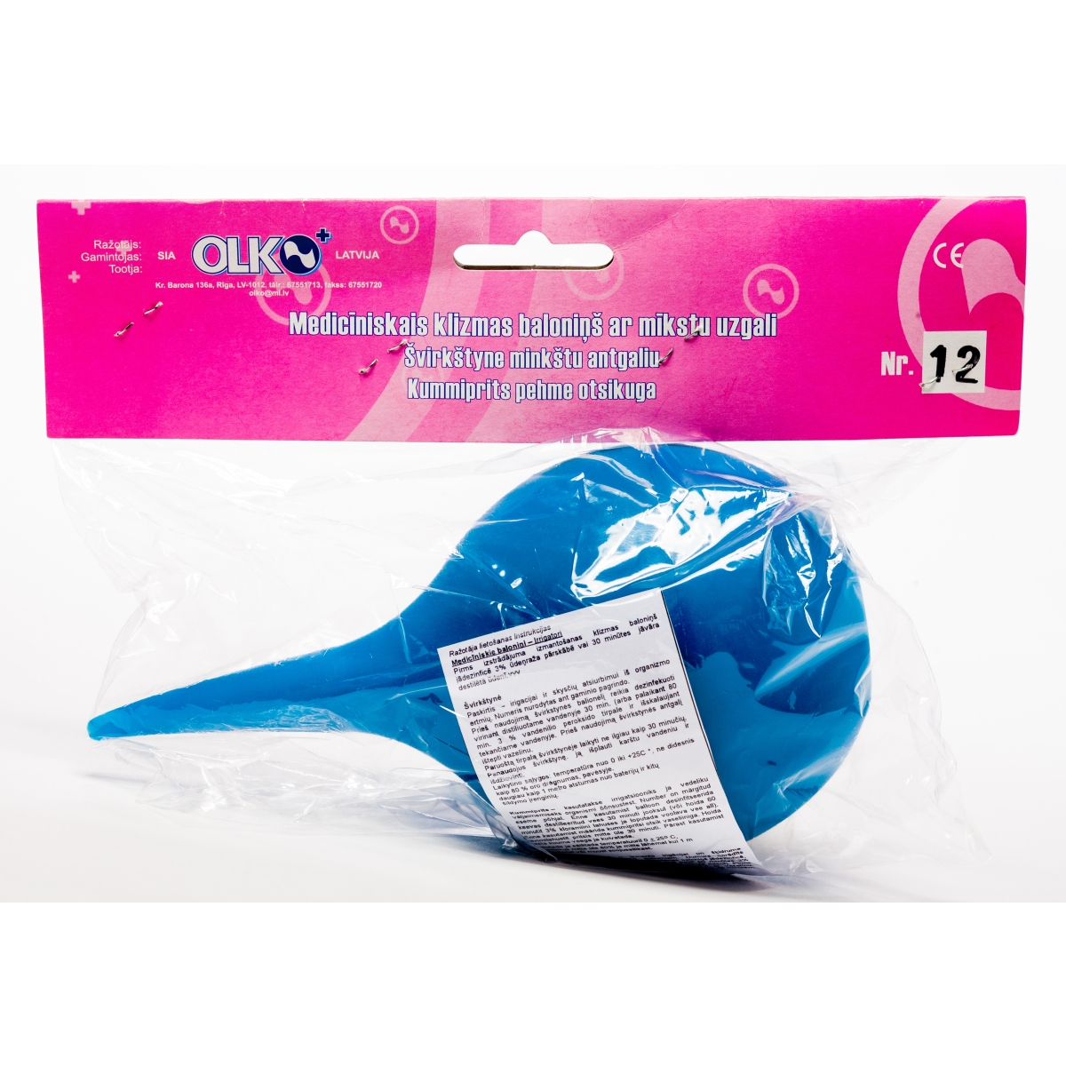 GUMIJAS KLIZMAS BALONS AR MĪKSTO UZGALI NR.12 (OLKO)
