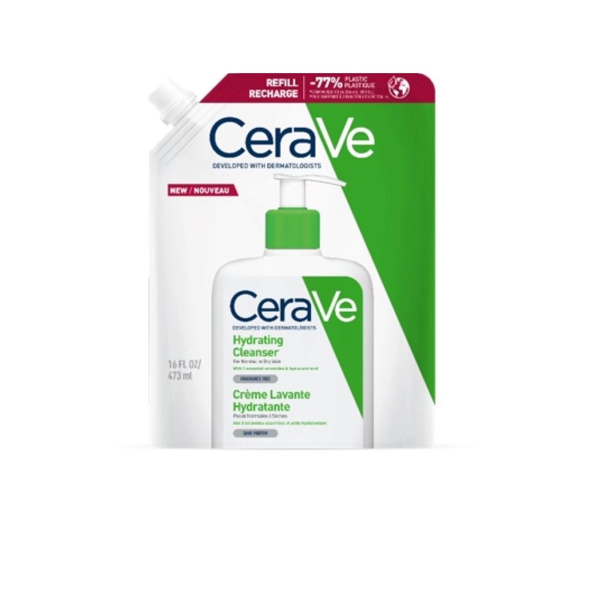 CERAVE mitrinoša emulsija normālas un sausas ādas mazgāšanai (uzp.iep.), 473 ml - Produkta attēls