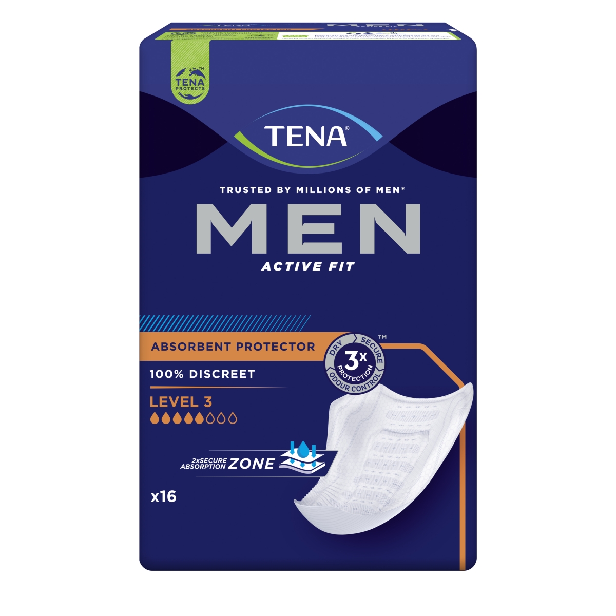 TENA Men Level 3 ieliktņi vīriešiem, 16 gab. - Produkta attēls