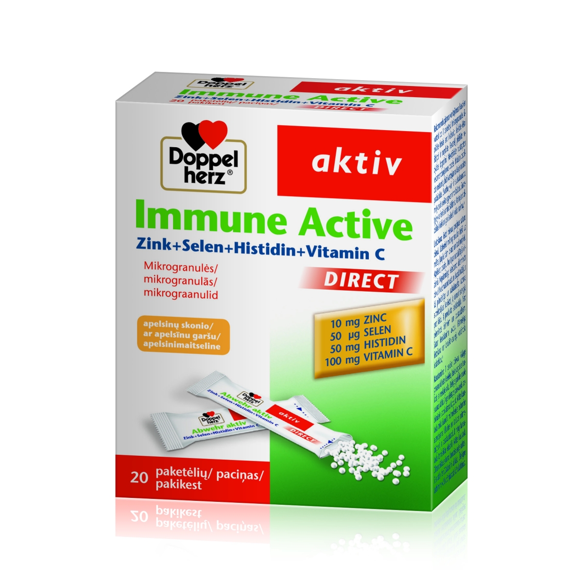 DOPPELHERZ Aktiv Immune pulveris, 20 gab - Produkta attēls