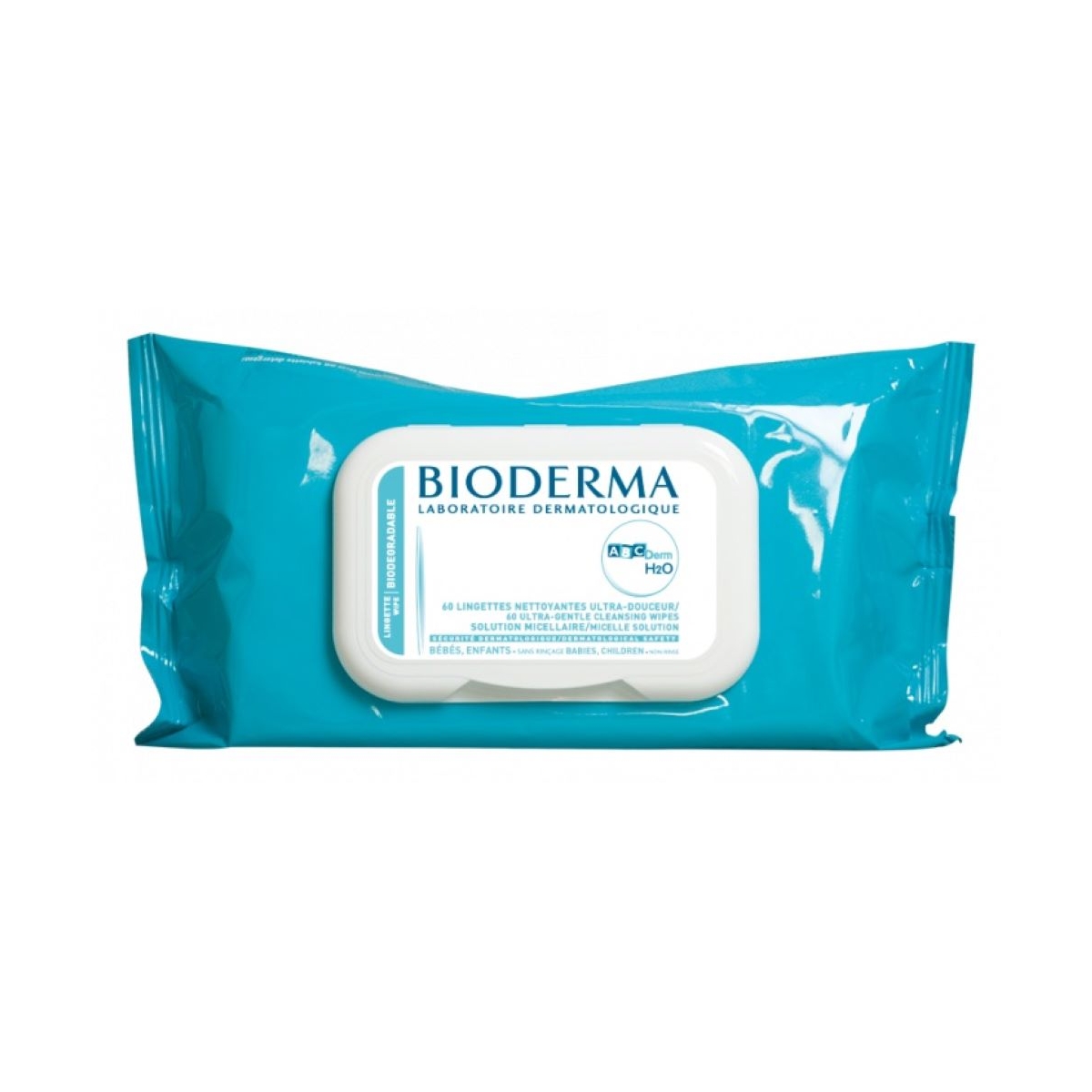 BIODERMA ABCDerm H2O micelārā ūdens mitrās salvetes zīdaiņiem un bērniem 60gb