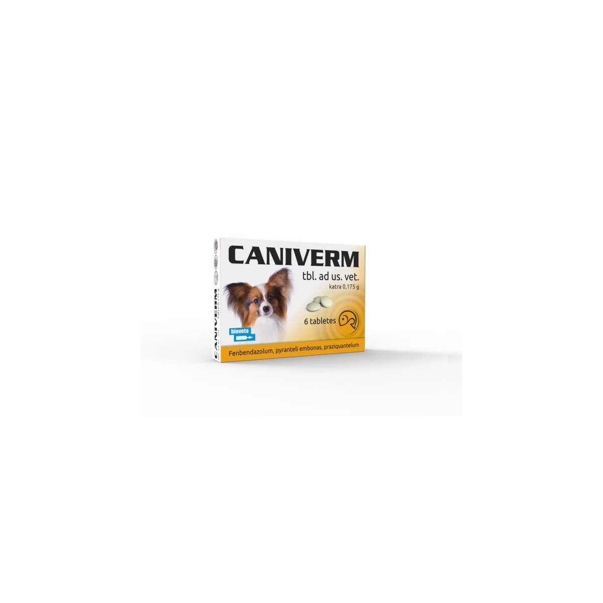 CANIVERM 0.175G TABLETES N6 SUŅIEM/KAĶIEM - Produkta attēls