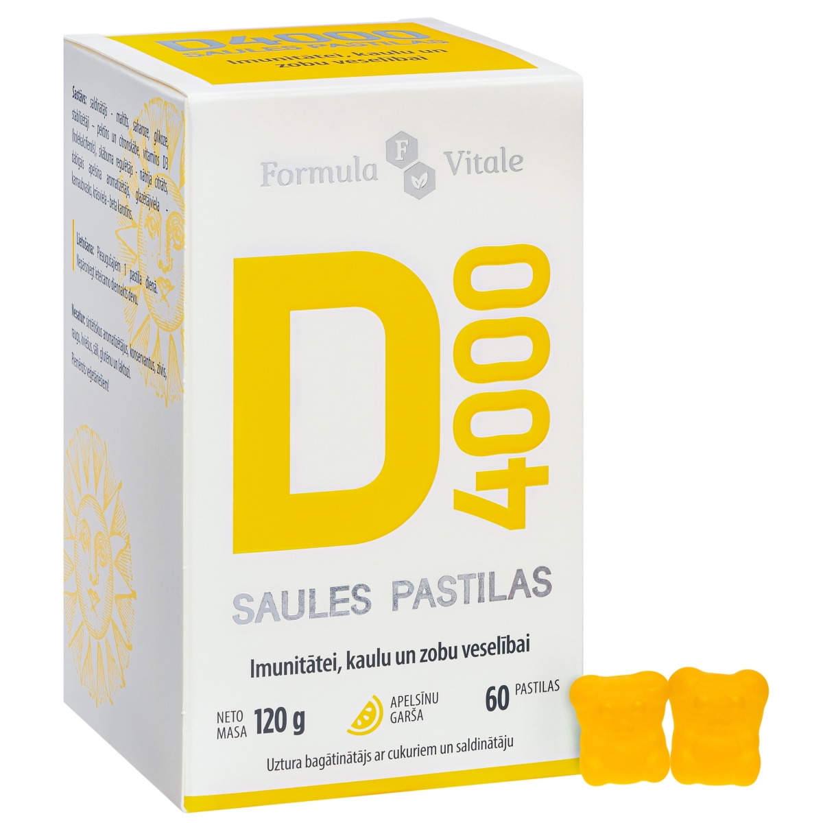 FORMULA VITALE D vitamīns (4000 IU) lācīšu pastilas, 60 gab. - Produkta attēls