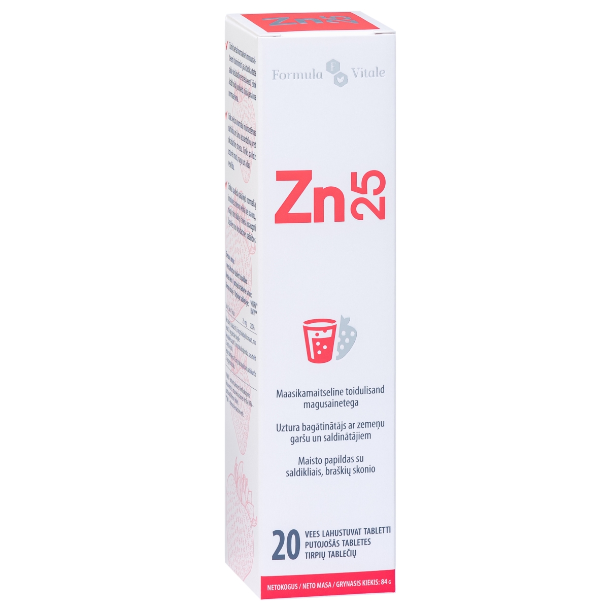FORMULA VITALE Cinks 25mg putojošas tabletes, 20 gab. - Produkta attēls