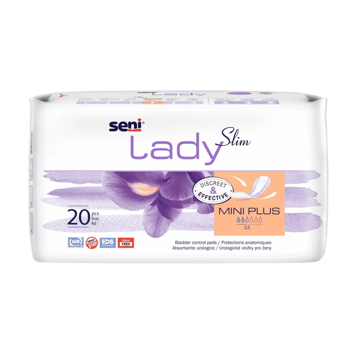 SENI LADY Slim Mini Plus uroloģiskie ieliktņi, 20 gab. - Produkta attēls