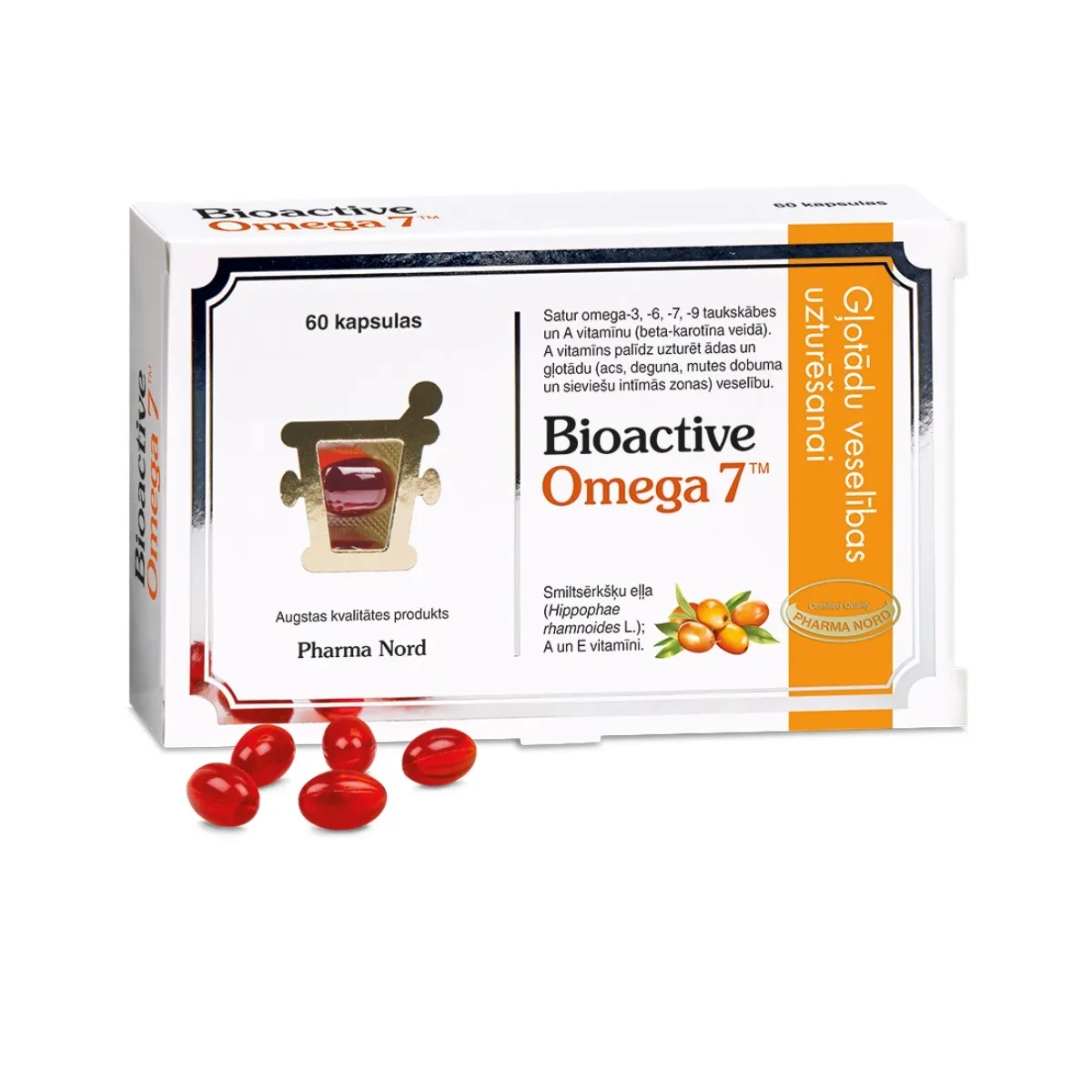 BIOACTIVE Omega 7 kapsulas, 60 gab. - Produkta attēls