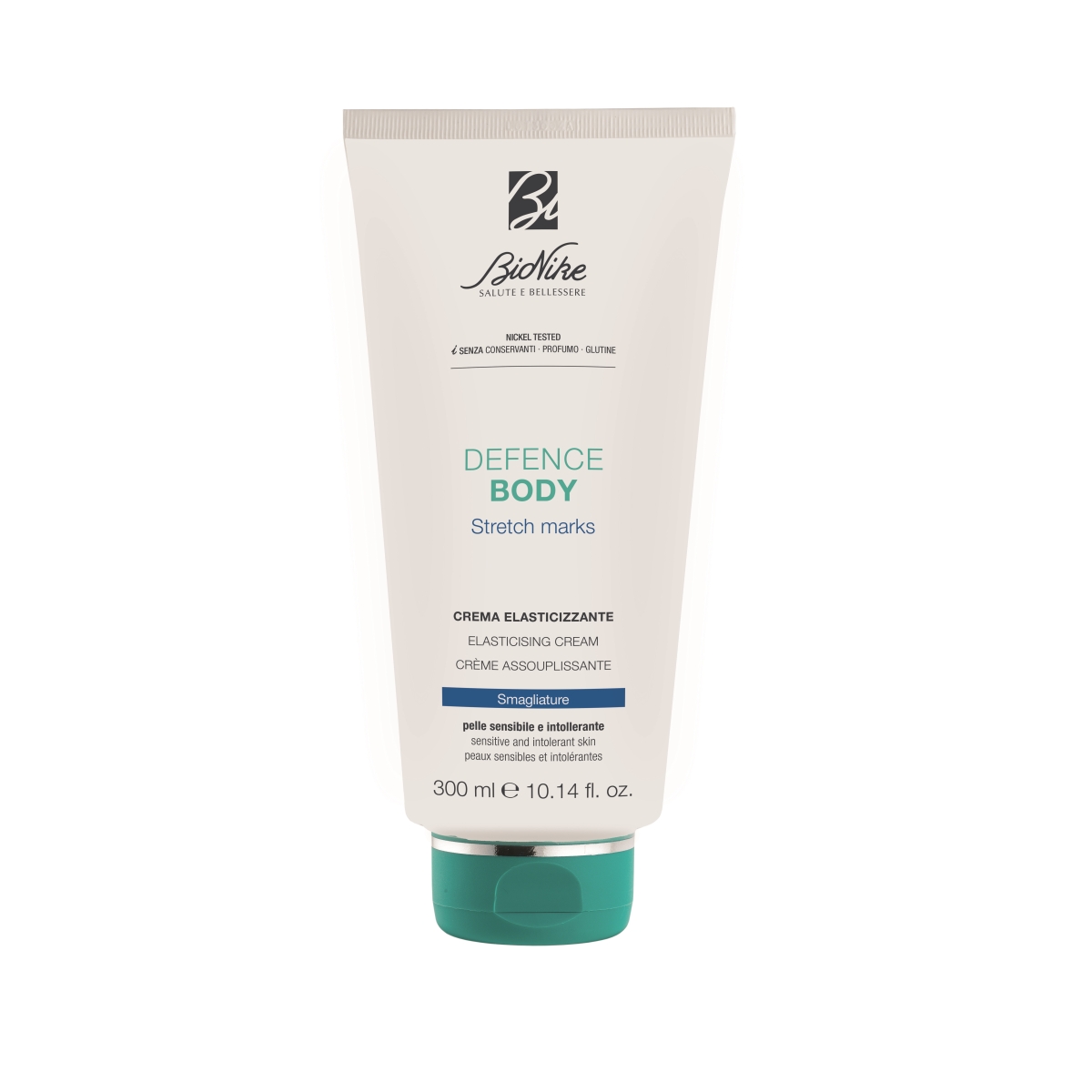 BIONIKE Defence Body elastību atjaunojošs krēms strijām, 300 ml - Produkta attēls