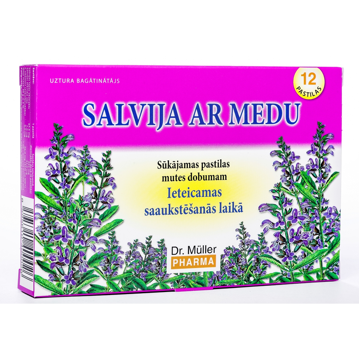 PASTILAS SALVIJA AR MEDU N12 - Produkta attēls