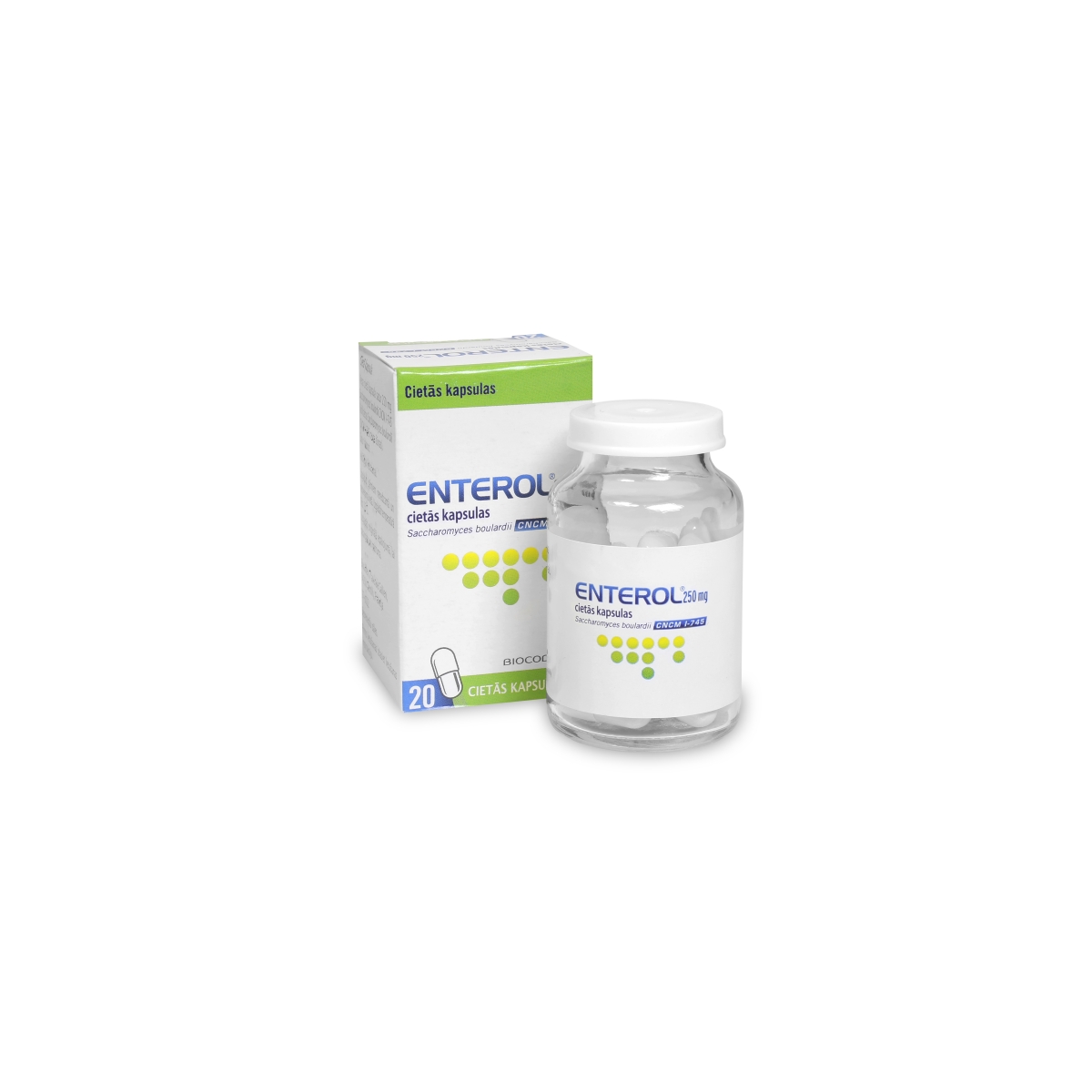 ENTEROL 250mg kapsulas, 20 gab. - Produkta attēls