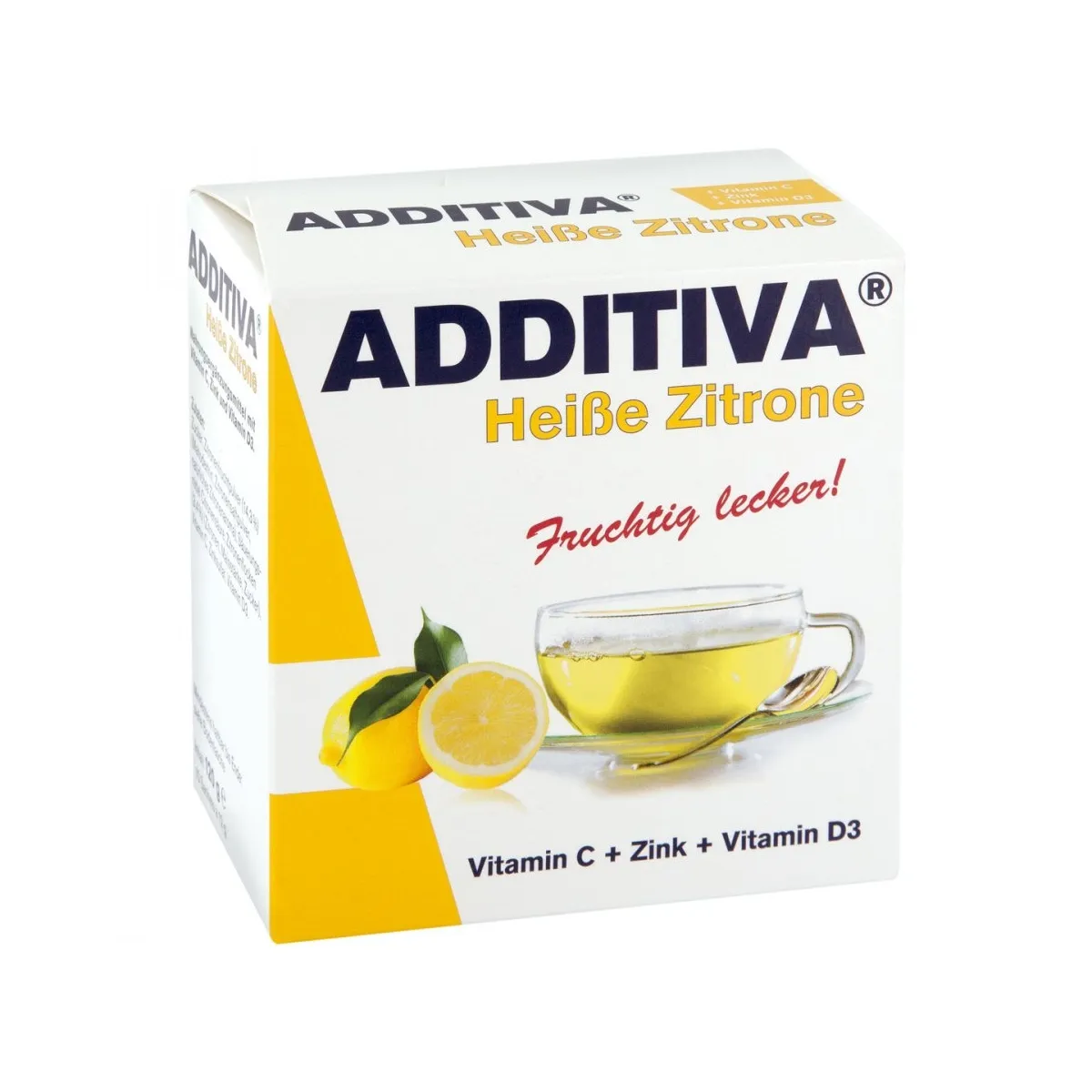 ADDITIVA Karstais citrons + C vitamīns + cinks + D3 vitamīns pulveris, - Produkta attēls
