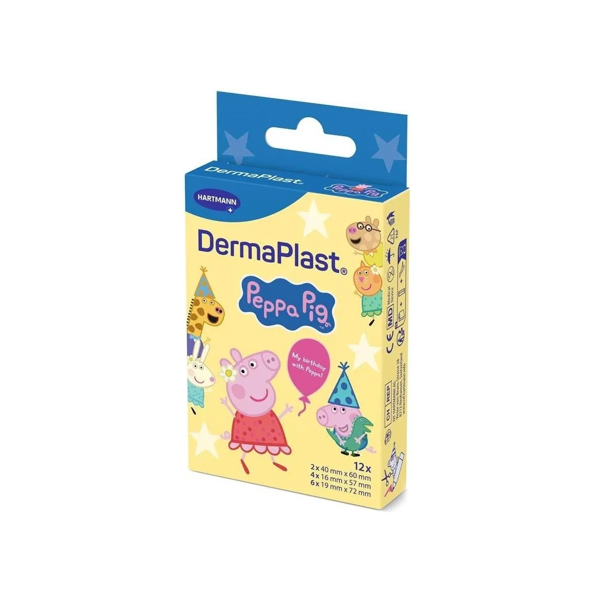 DERMAPLAST Peppa Pig plāksteri, 12 gab. - Produkta attēls